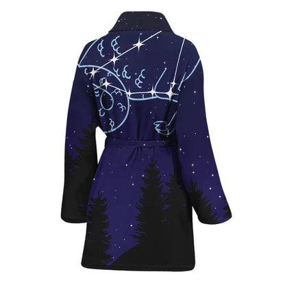 Capricorn Constellation Print Women's Bathrobe