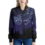 Capricorn Constellation Print Women's Bomber Jacket