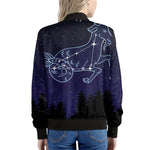 Capricorn Constellation Print Women's Bomber Jacket