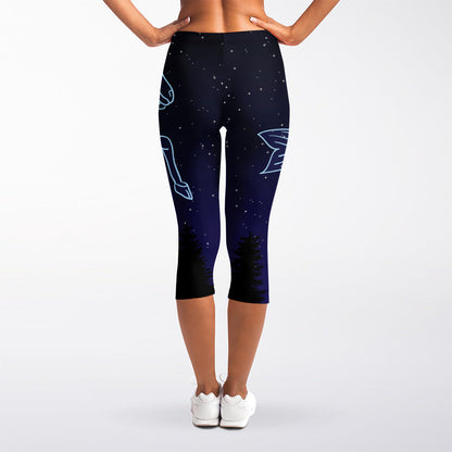 Capricorn Constellation Print Women's Capri Leggings