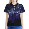 Capricorn Constellation Print Women's Polo Shirt