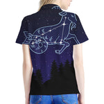 Capricorn Constellation Print Women's Polo Shirt