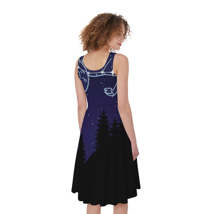 Capricorn Constellation Print Women's Sleeveless Dress