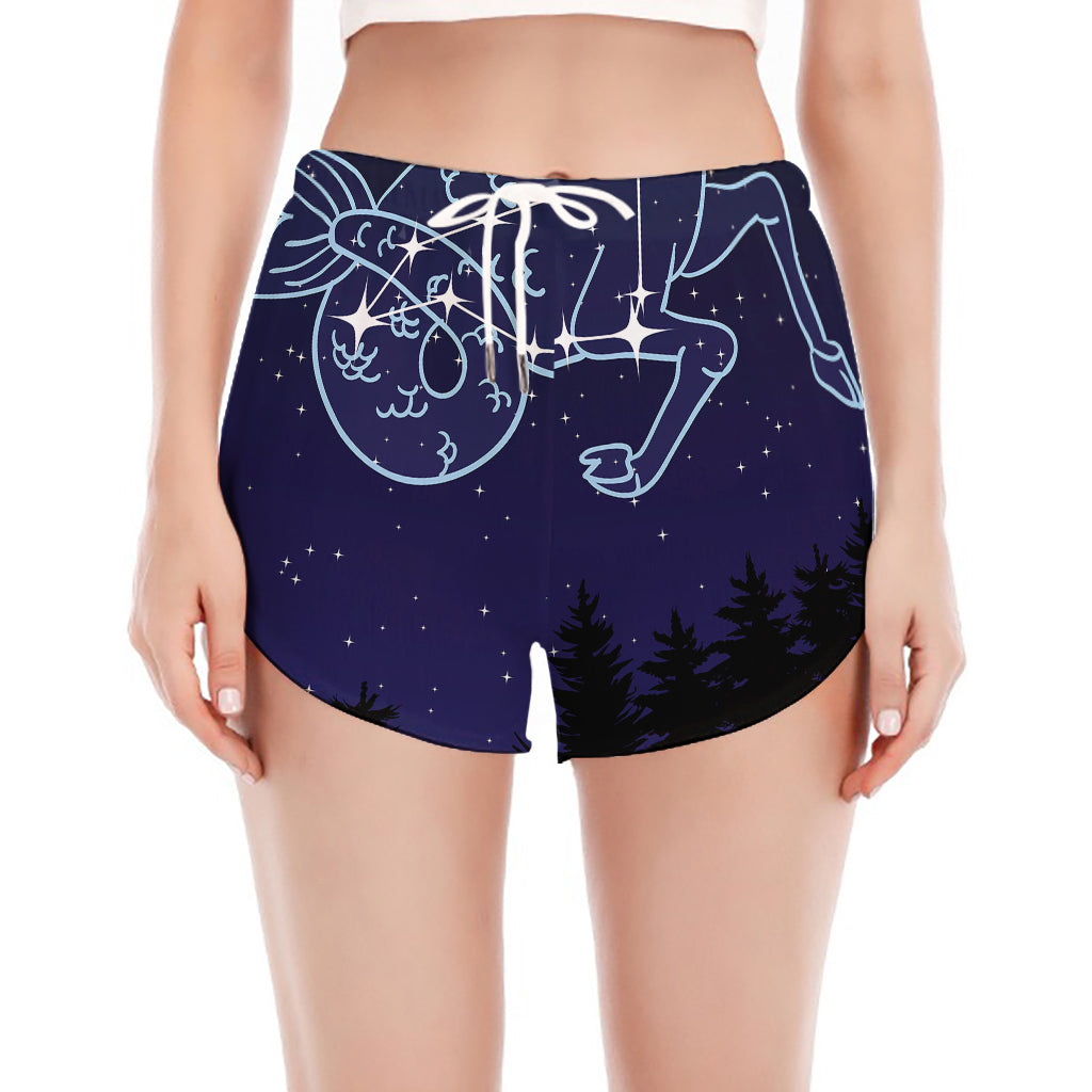 Capricorn Constellation Print Women's Split Running Shorts