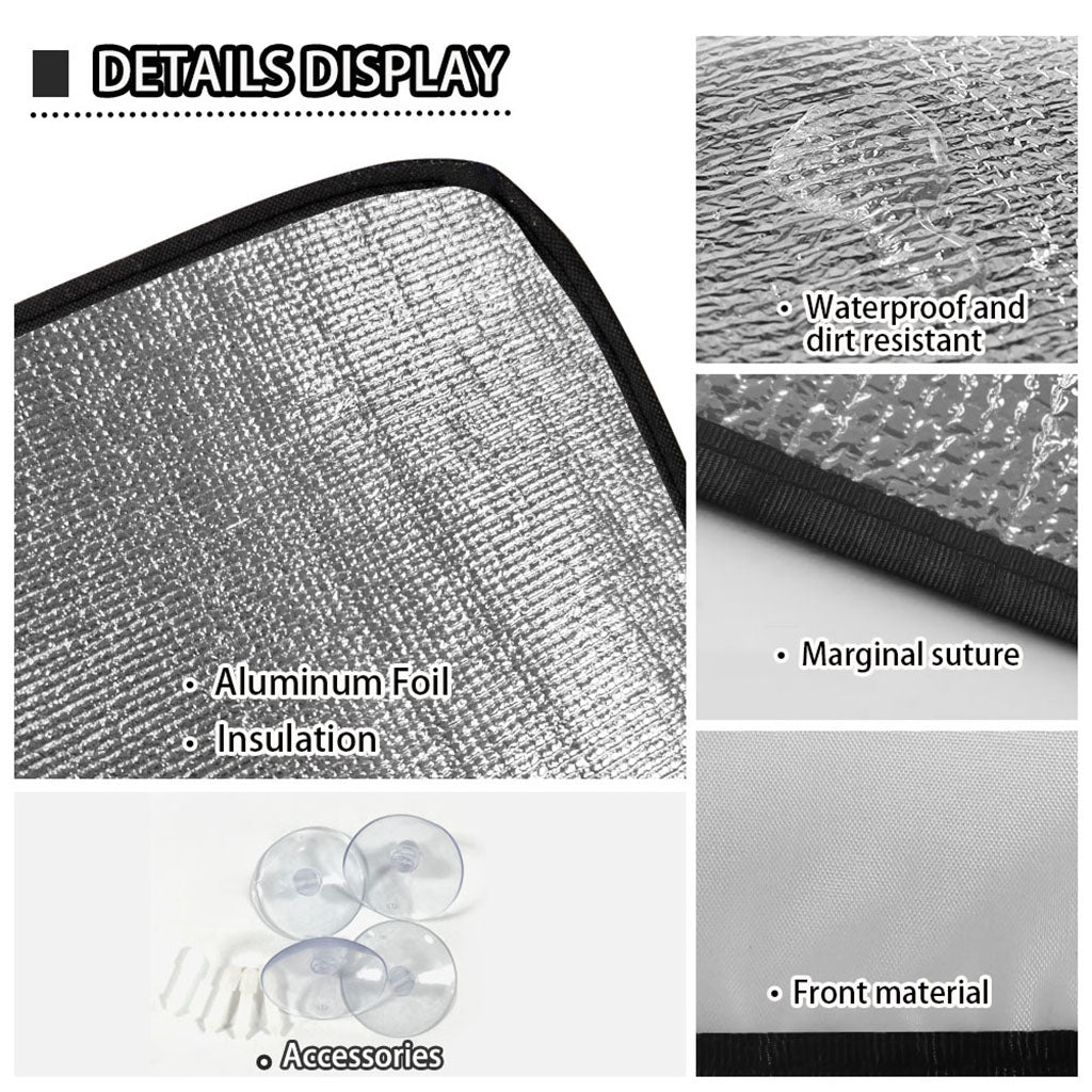 Black (NOT Real) Glitter Print Car Windshield Sun Shade