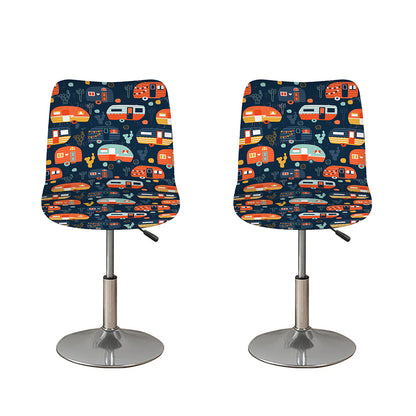 Caravan Camping Pattern Print Bar Stool Covers