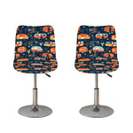 Caravan Camping Pattern Print Bar Stool Covers
