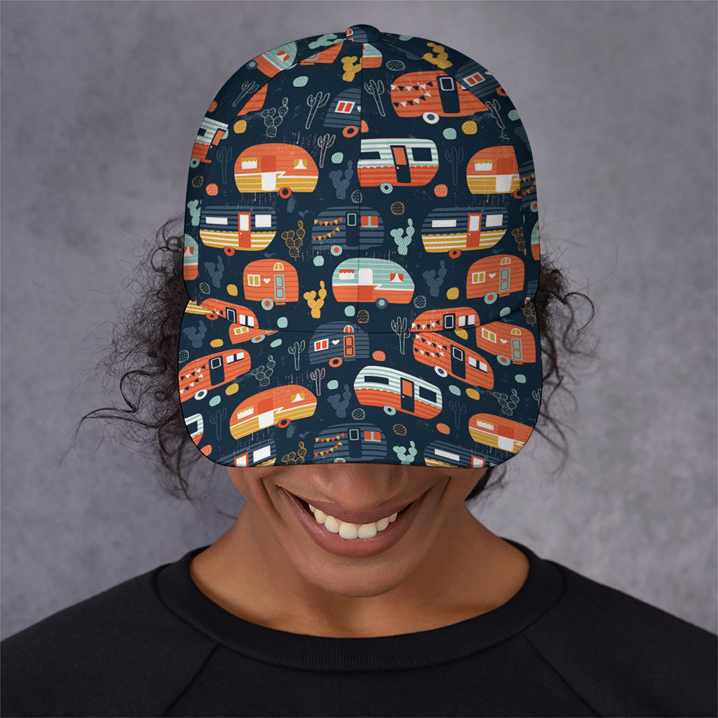 Caravan Camping Pattern Print Baseball Cap