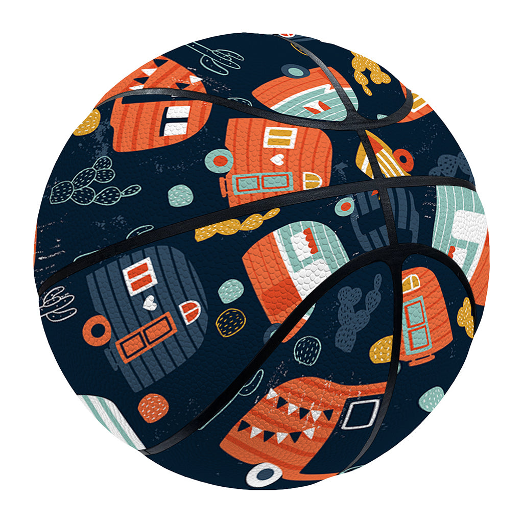 Caravan Camping Pattern Print Basketball