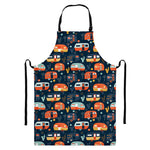 Caravan Camping Pattern Print Bib Apron With Pocket
