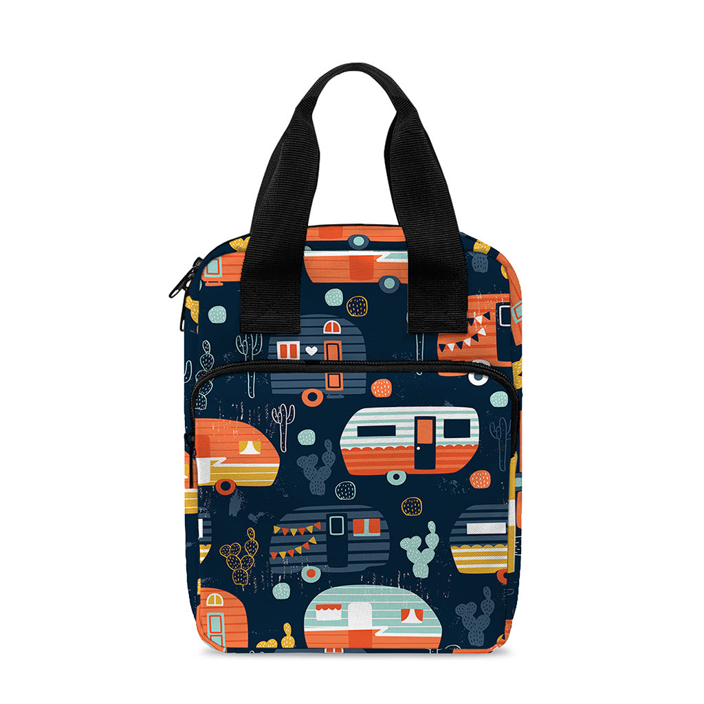 Caravan Camping Pattern Print Bible Tote Bag