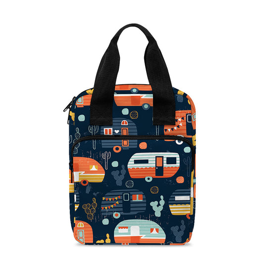 Caravan Camping Pattern Print Bible Tote Bag