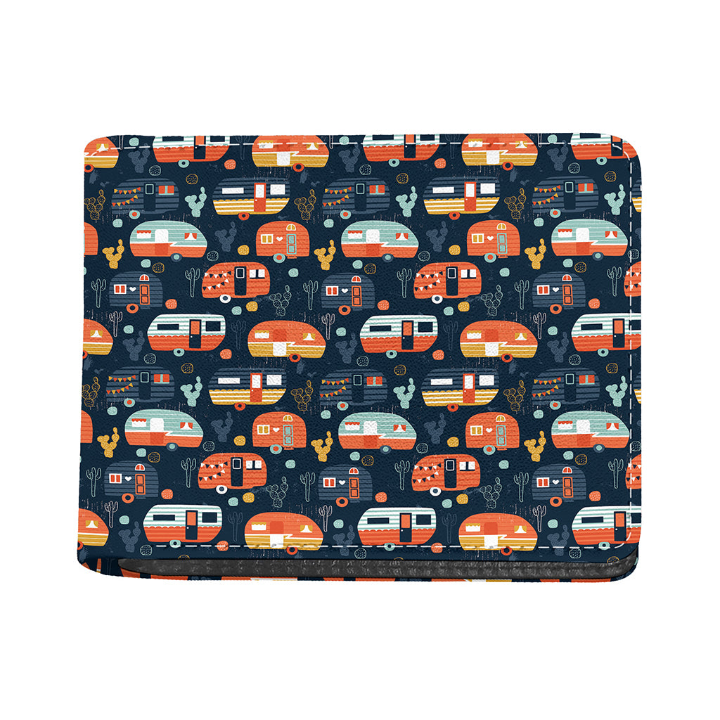 Caravan Camping Pattern Print Bifold Wallet