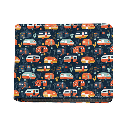 Caravan Camping Pattern Print Bifold Wallet