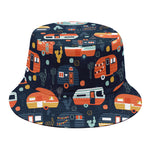 Caravan Camping Pattern Print Bucket Hat