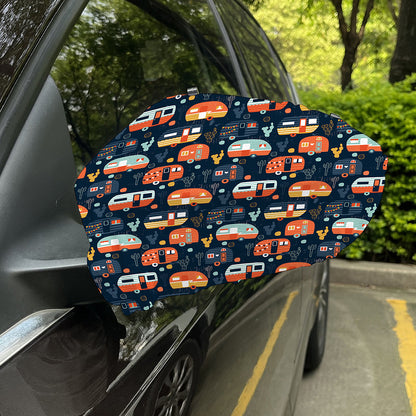 Caravan Camping Pattern Print Car Side Mirror Covers