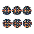 Caravan Camping Pattern Print Coaster Set