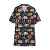 Caravan Camping Pattern Print Cotton Hawaiian Shirt