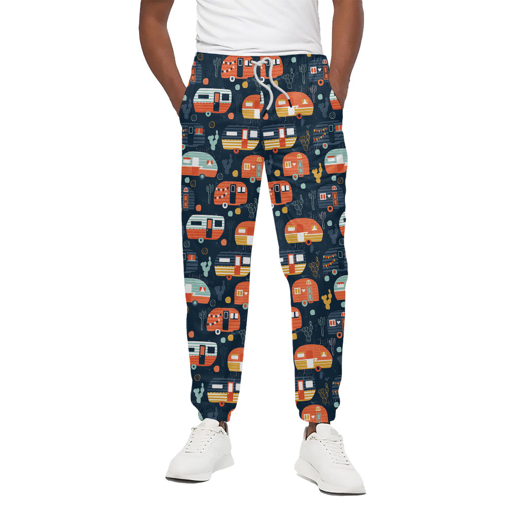 Caravan Camping Pattern Print Cotton Pants