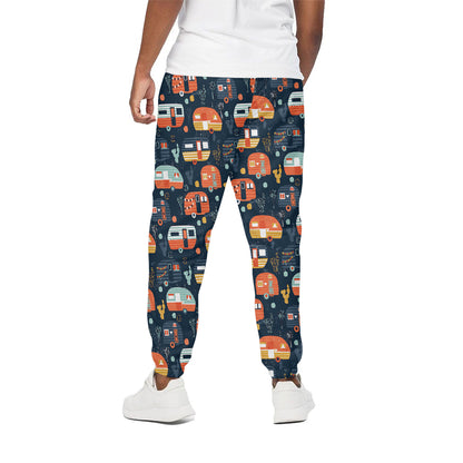 Caravan Camping Pattern Print Cotton Pants