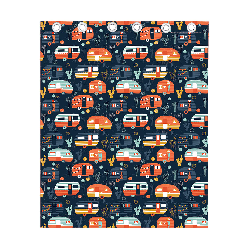 Caravan Camping Pattern Print Curtain