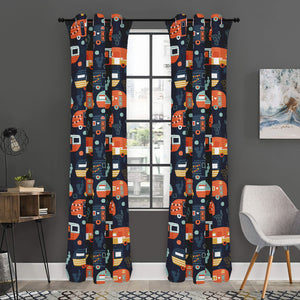 Caravan Camping Pattern Print Curtain