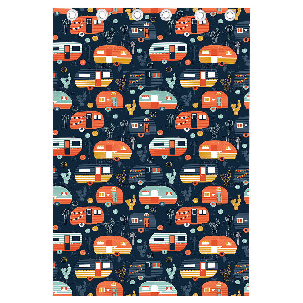 Caravan Camping Pattern Print Curtain