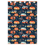 Caravan Camping Pattern Print Curtain