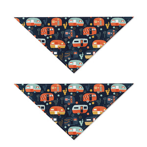 Caravan Camping Pattern Print Dog Bandana