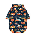 Caravan Camping Pattern Print Dog Zip Up Hoodie