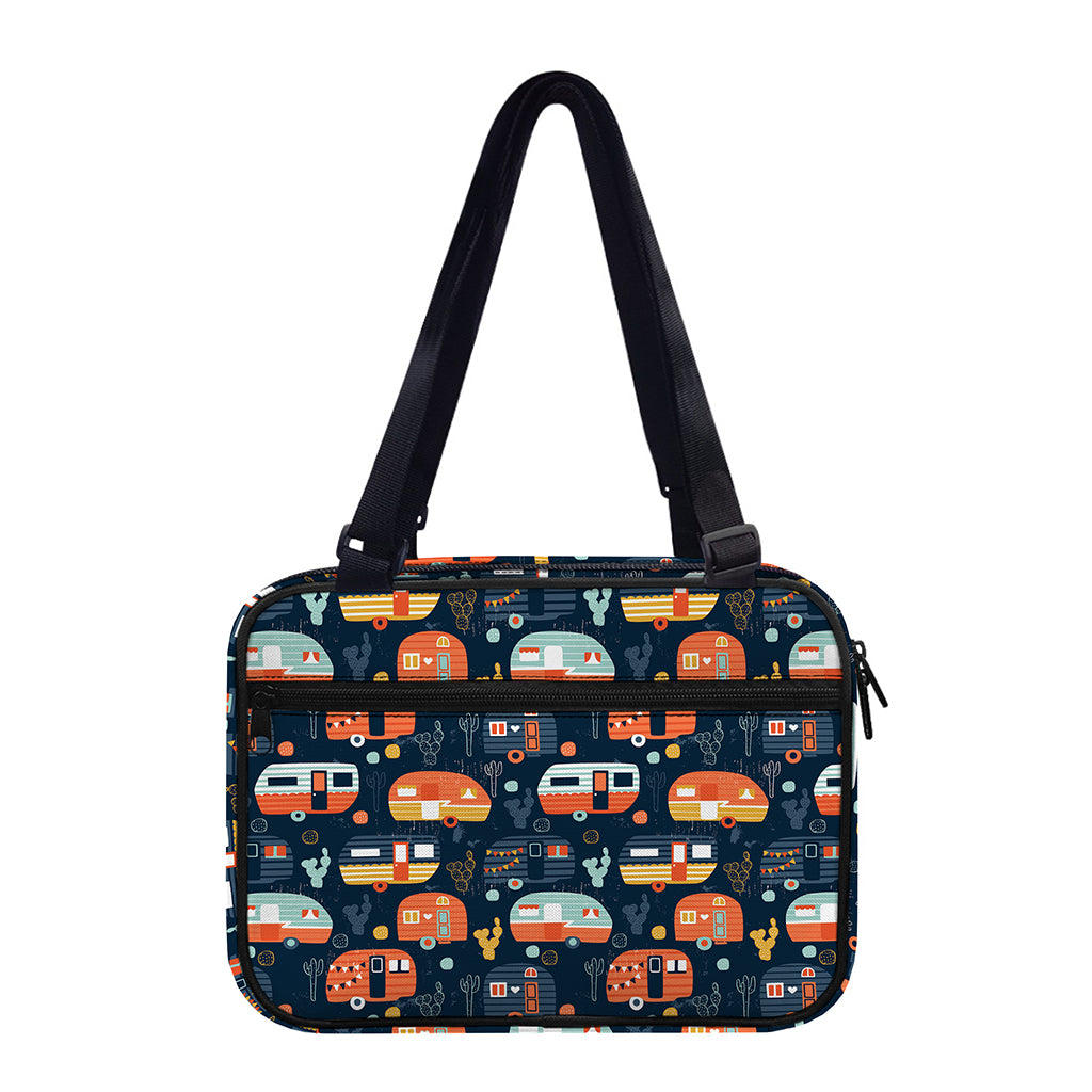 Caravan Camping Pattern Print Double Strap Bible Bag