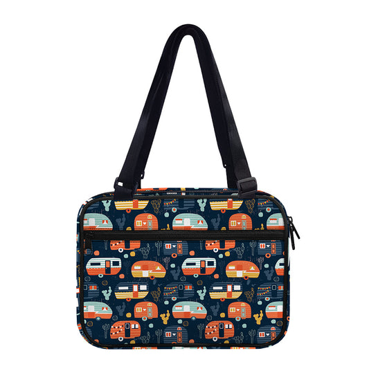 Caravan Camping Pattern Print Double Strap Bible Bag