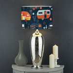 Caravan Camping Pattern Print Drum Lamp Shade