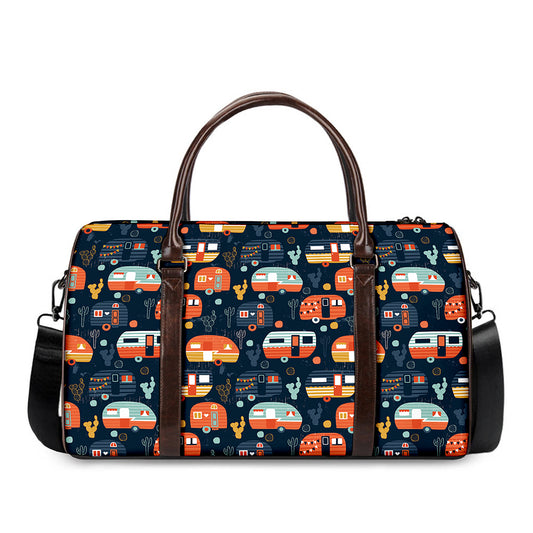 Caravan Camping Pattern Print Duffle Bag