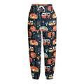 Caravan Camping Pattern Print Fleece Lined Knit Pants