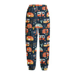 Caravan Camping Pattern Print Fleece Lined Knit Pants