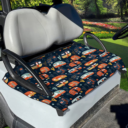 Caravan Camping Pattern Print Golf Cart Seat Cover