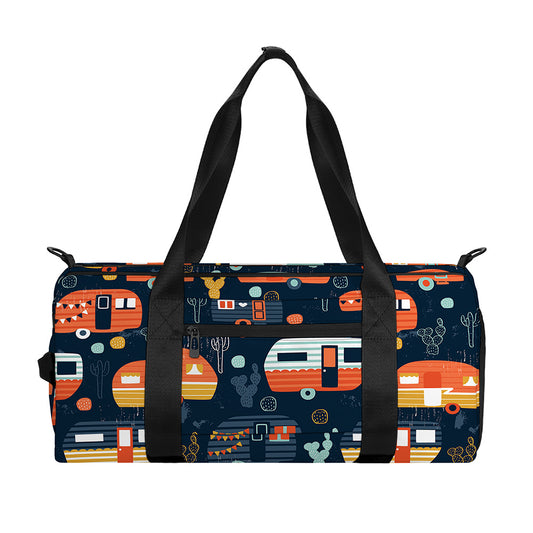 Caravan Camping Pattern Print Gym Bag