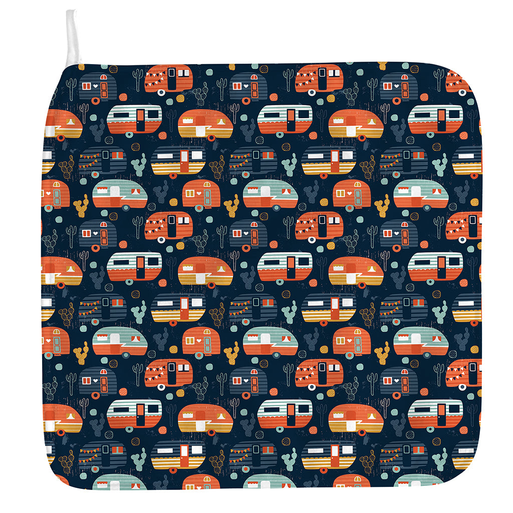 Caravan Camping Pattern Print Hand Towel