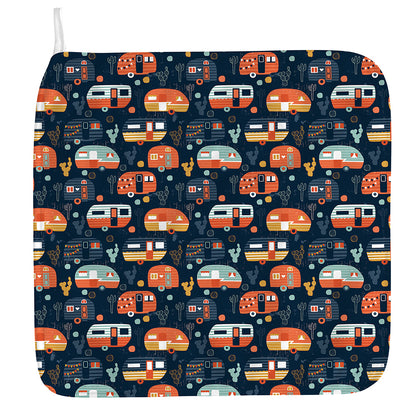 Caravan Camping Pattern Print Hand Towel