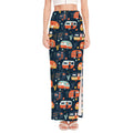 Caravan Camping Pattern Print High Slit Maxi Skirt