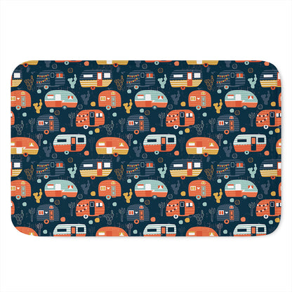 Caravan Camping Pattern Print Indoor Door Mat