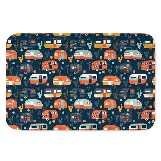 Caravan Camping Pattern Print Indoor Door Mat