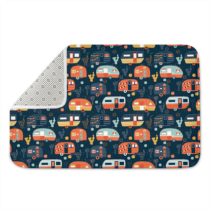 Caravan Camping Pattern Print Indoor Door Mat