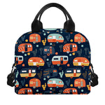 Caravan Camping Pattern Print Insulated Lunch Bag