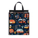 Caravan Camping Pattern Print Insulated Lunch Tote