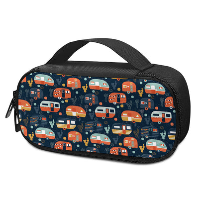 Caravan Camping Pattern Print Insulin Cooler Travel Case