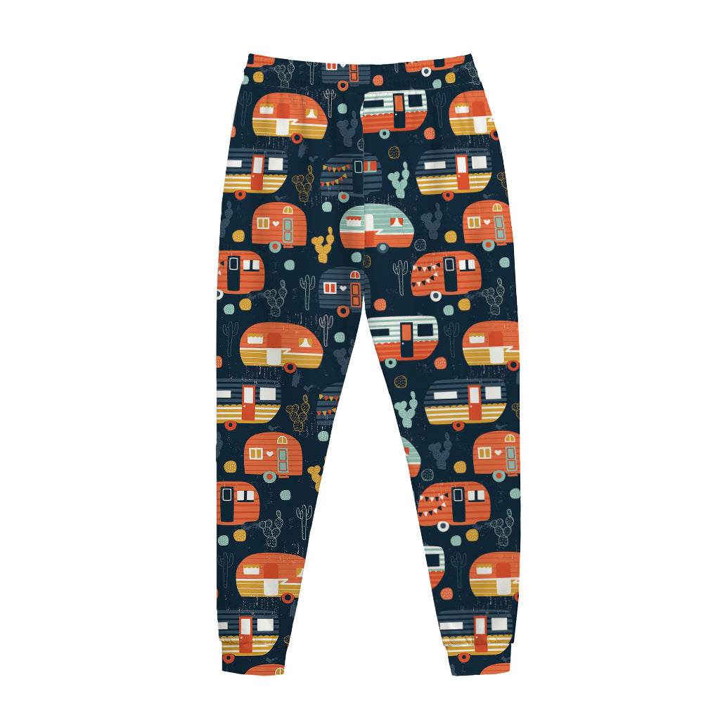 Caravan Camping Pattern Print Jogger Pants
