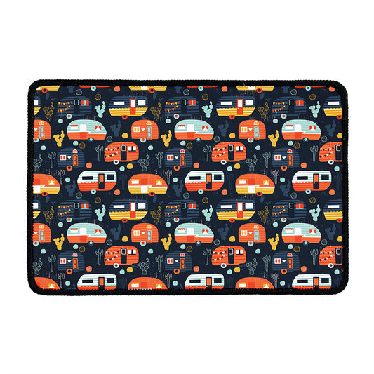 Caravan Camping Pattern Print Kitchen Mat