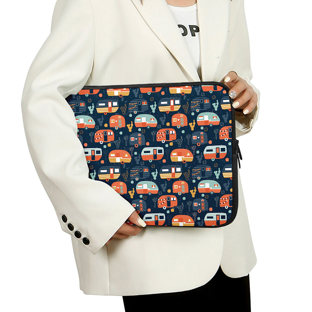 Caravan Camping Pattern Print Laptop Sleeve